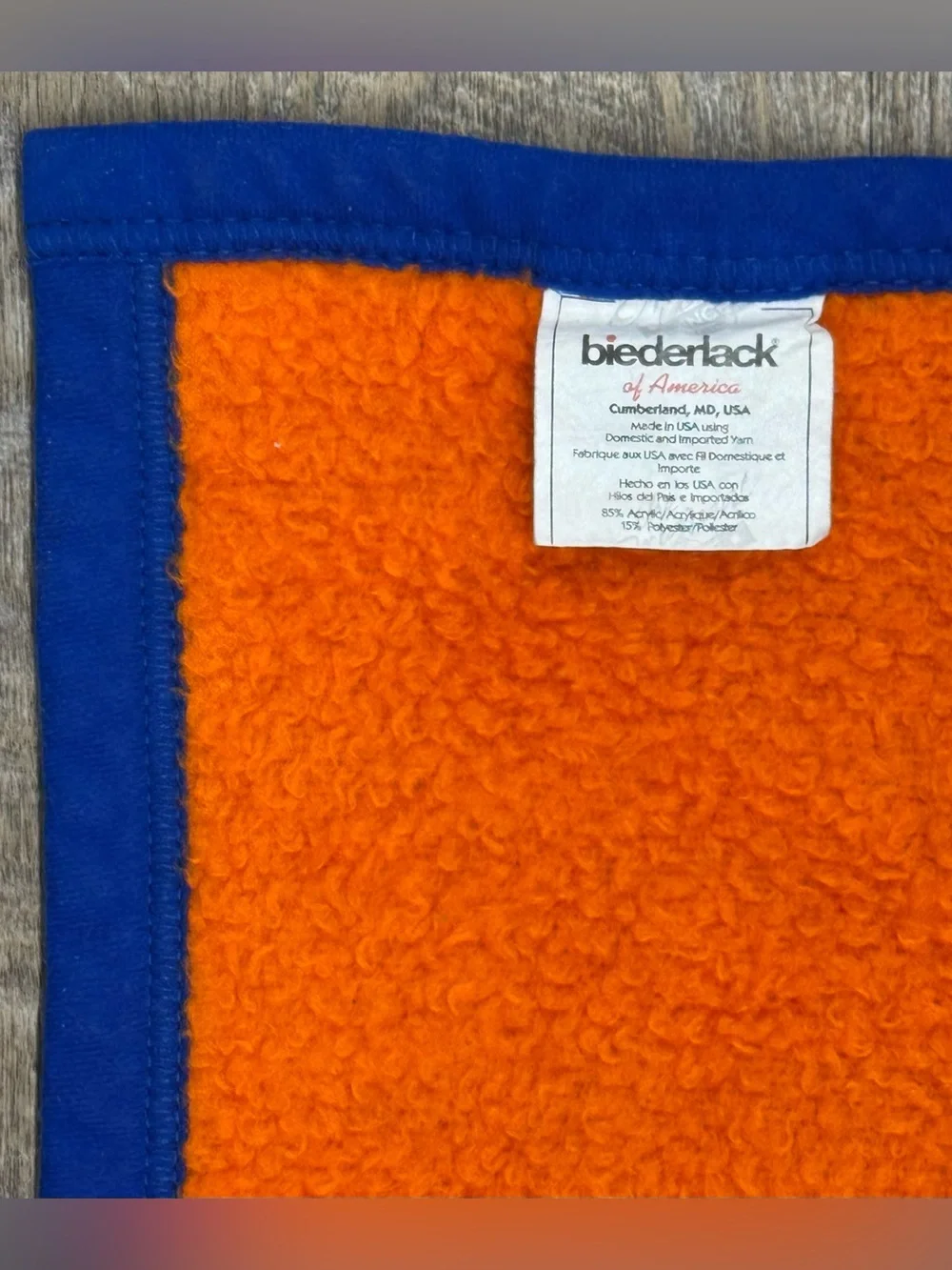 Vintage Biederlack University of Florida Gators Acrylic Blue/Orange Blanket USA
